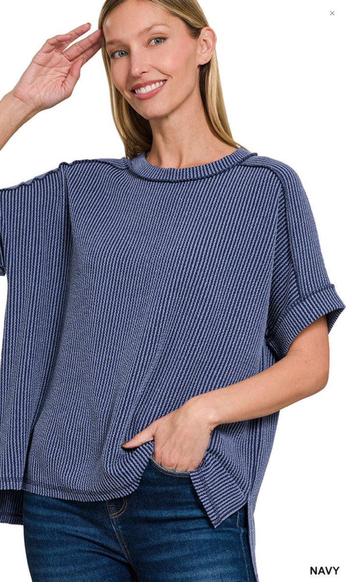 Zenana Corded Cuffed Sleeve Top, Assorted Colors – MeLinda's Fine