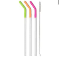 Swig Reusable Mega Straw Set In Neon Lime/Orange/Berry