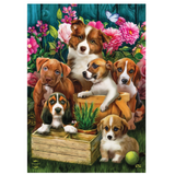 ‘In the Garden Dogs’ Decorative Flag