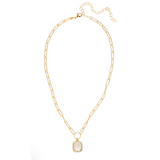 Sorrelli Octavia Scalloped Pendant Necklace in Ultra White