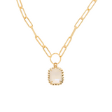 Sorrelli Octavia Scalloped Pendant Necklace in Ultra White