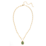 Sorrelli Octavia Scalloped Pendant Necklace in Peridot