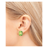 Sorrelli Octavia Scalloped Stud Earrings in Peridot