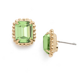 Sorrelli Octavia Scalloped Stud Earrings in Peridot