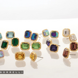 Sorrelli Octavia Scalloped Stud Earrings in Royal Blue Delite