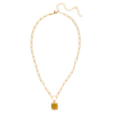 Sorrelli Octavia Scalloped Pendant Necklace in Light Topaz