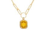 Sorrelli Octavia Scalloped Pendant Necklace in Light Topaz