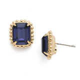 Sorrelli Octavia Scalloped Stud Earrings in Purple Velvet