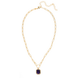 Sorrelli Octavia Scalloped Pendant Necklace in Purple Velvet