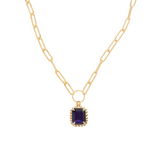 Sorrelli Octavia Scalloped Pendant Necklace in Purple Velvet