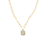 Sorrelli Octavia Scalloped Pendant Necklace in Aqua Aurora Borealis