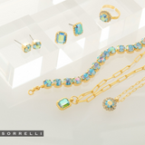 Sorrelli Octavia Scalloped Pendant Necklace in Aqua Aurora Borealis