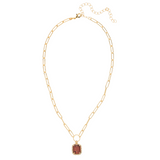 Sorrelli Octavia Scalloped Pendant Necklace in Burgundy