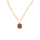 Sorrelli Octavia Scalloped Pendant Necklace in Burgundy