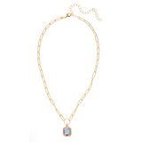 Sorrelli Octavia Scalloped Pendant Necklace in Vitrail Light