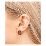Sorrelli Octavia Scalloped Stud Earrings in Burgundy