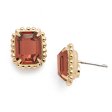 Sorrelli Octavia Scalloped Stud Earrings in Burgundy