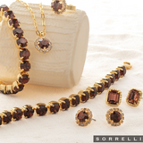 Sorrelli Octavia Scalloped Stud Earrings in Burgundy
