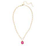 Sorrelli Octavia Scalloped Pendant Necklace in Royal Red Delite