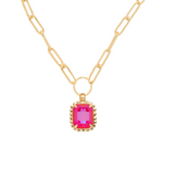 Sorrelli Octavia Scalloped Pendant Necklace in Royal Red Delite