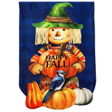 ‘Happy Fall Scarecrow Burlap’ Decorative Flag