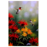 ‘Hummingbird and Flowers’ Decorative Flag
