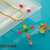 Sorrelli Simple Stud Earrings in Electric Pink