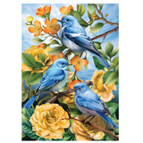 ‘Bluebirds and Roses’ Decorative Flag