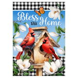 ‘Bless This Home Cardinal’ Decorative Flag