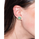 Sorrelli Cushion Cut Stud Earrings in Pacific Opal