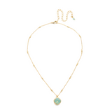 Sorrelli Cushion Cut Pendant Necklace in Pacific Opal