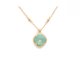 Sorrelli Cushion Cut Pendant Necklace in Pacific Opal