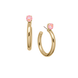 Sorrelli Keeley Studded Hoop Earrings , Light Rose Delite