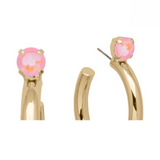 Sorrelli Keeley Studded Hoop Earrings , Light Rose Delite