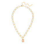 Sorrelli Nia Emerald Pendant Necklace in Peach Delite