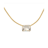 Sorrelli Emerald Snake Chain Pendant Necklace in Crystal