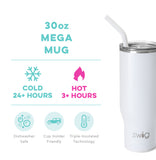 Swig Diamond White 30oz Mega Mug