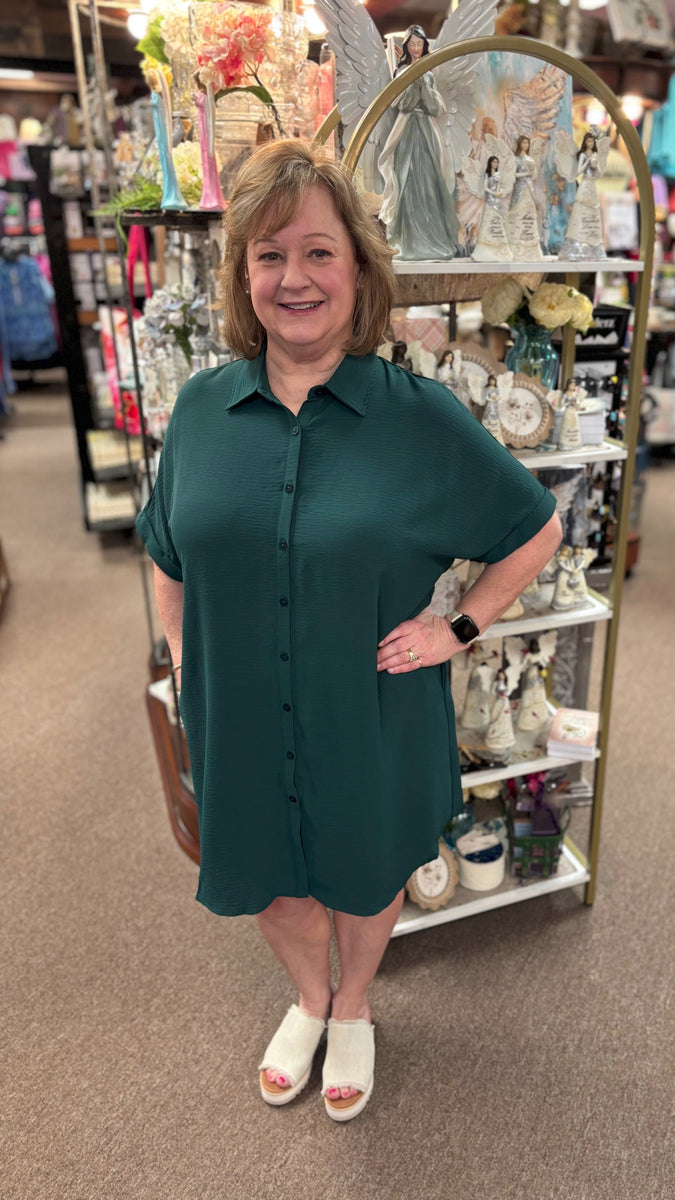 Mittoshop Button Down Flounce Sleeve Dress with Pockets main image 1