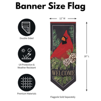‘Cardinal and Evergreen’ Decorative Banner Flag