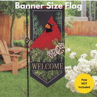 ‘Cardinal and Evergreen’ Decorative Banner Flag