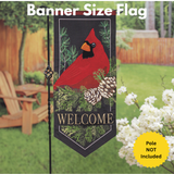 ‘Cardinal and Evergreen’ Decorative Banner Flag
