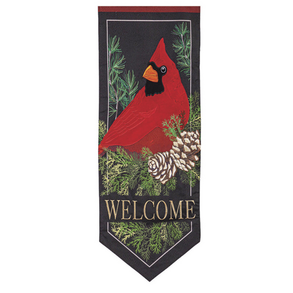 ‘Cardinal and Evergreen’ Decorative Banner Flag