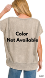 ZENANA French Terry Acid Washed Top, Assorted Colors