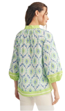 Jodifl Baroque Floral Print Top in Lime