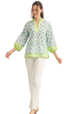 Jodifl Baroque Floral Print Top in Lime