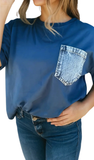 LDC Denim Chest Patch Casual Top