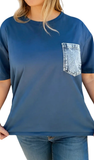 LDC Denim Chest Patch Casual Top