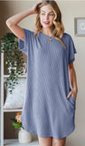 HEIMISH Solid Urban Ribbed Mini Dress, Assorted Colors