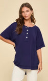 Dear Scarlett Textured Terry Knit Top, Assorted Colors