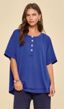 Dear Scarlett Textured Terry Knit Top, Assorted Colors